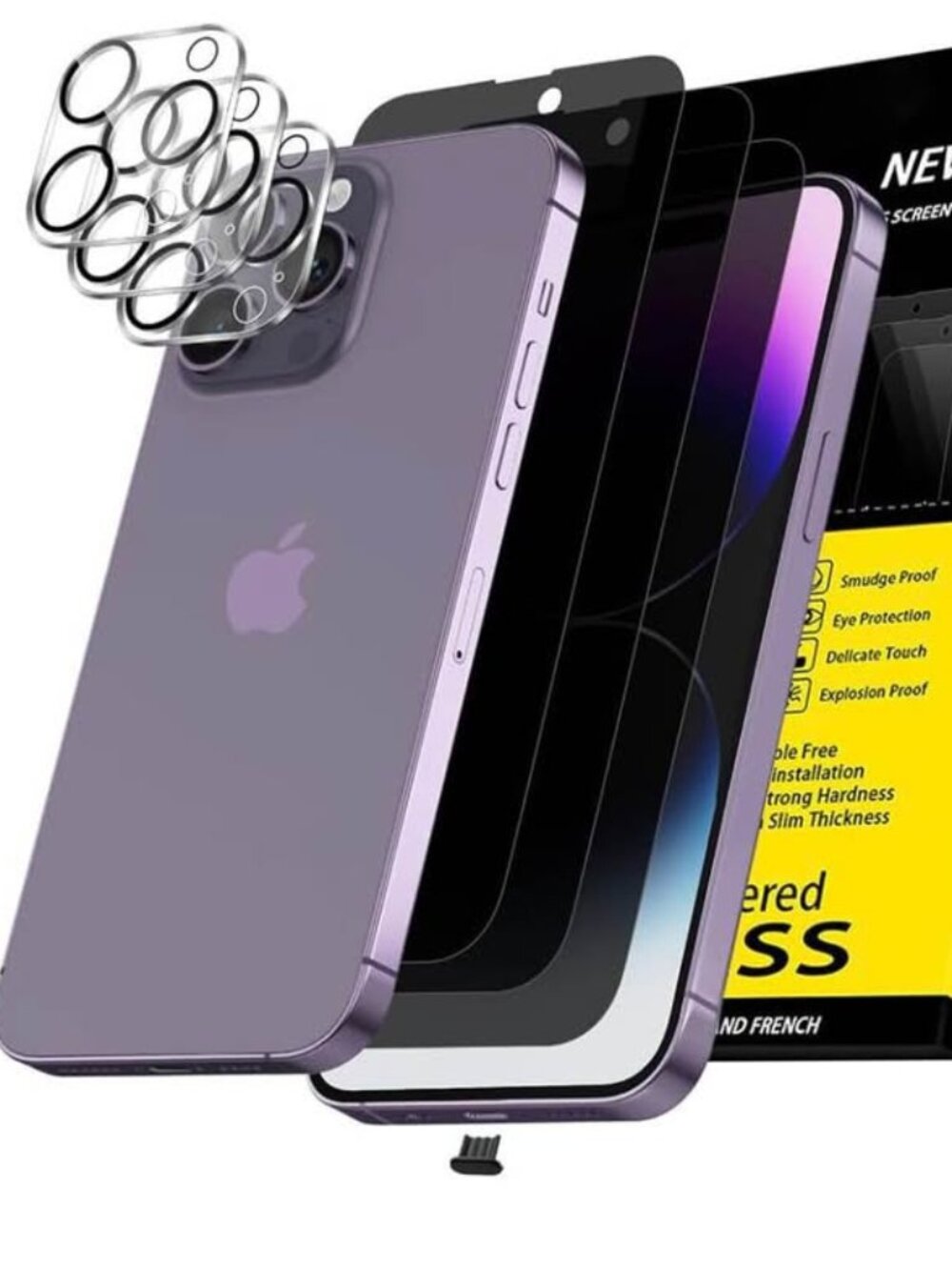 iPhone 14 Pro Screen Protector Privacy 28° + Camera Protector